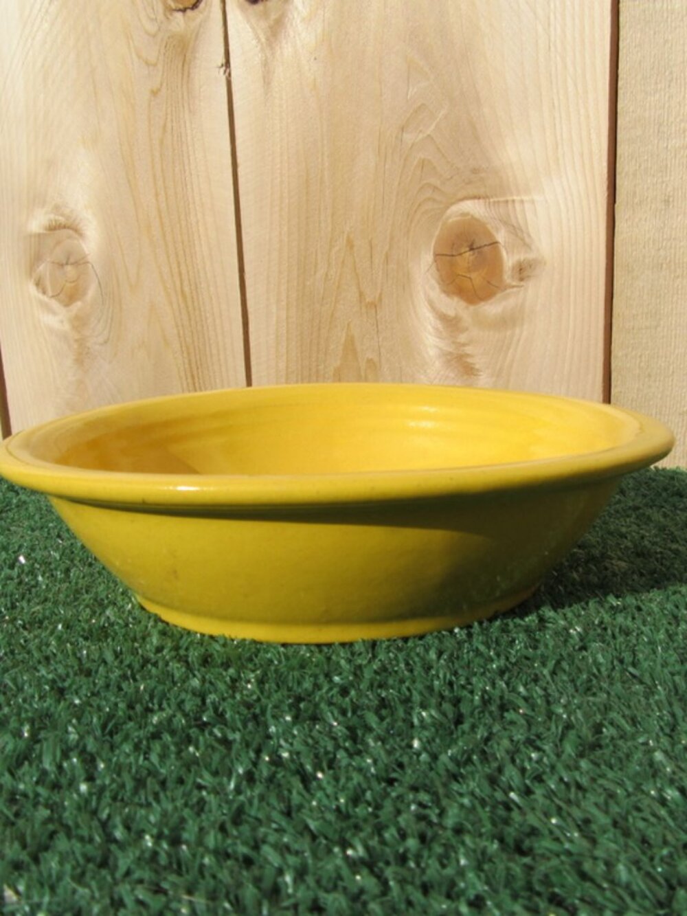Vintage Bauer Pottery Yellow Shallow 7" Wide Bowl Plate MCM